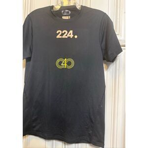 Ever Youth Crew Neck Short Sleeve 224 Logo Graphic T-Shirt Black Size Small
